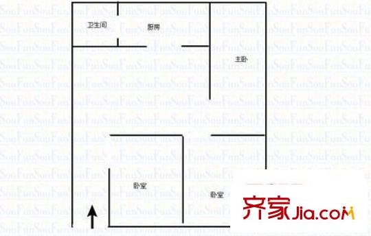 宅吉后花園 3室 戶型圖