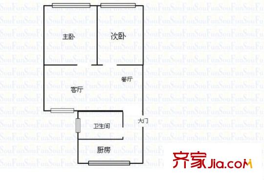 小河區(qū)科技綜合樓 2室 戶型圖