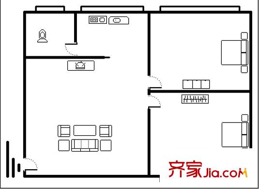 宏福社區(qū) 2室 戶型圖