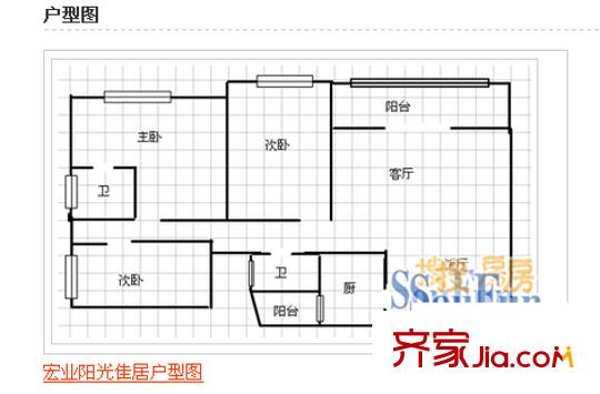 華城凱旋門 3室 戶型圖