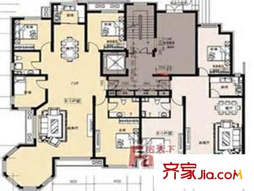 玉廠(chǎng)路276號(hào)商住樓戶(hù)型圖西戶(hù)7 3室2廳2衛(wèi)1廚