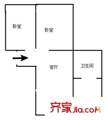 龍泉大廈 2室 戶型圖