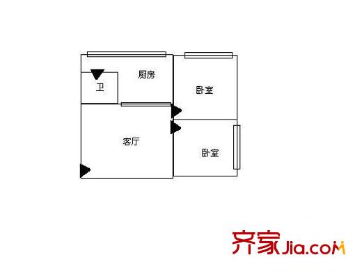 龍泉大廈 2室 戶型圖
