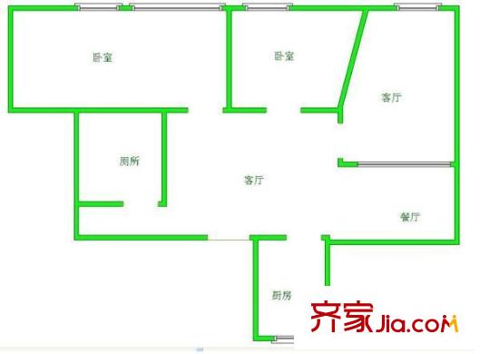 聚林苑 2室 戶(hù)型圖