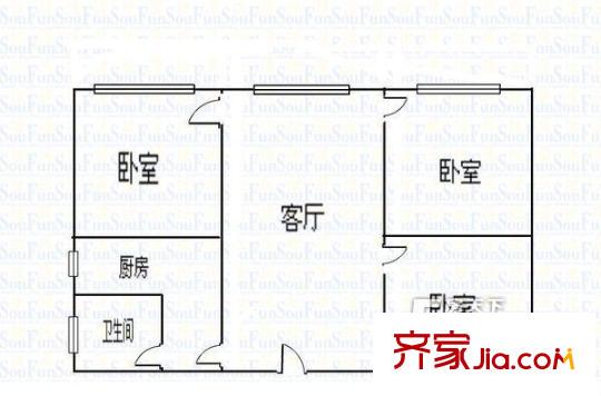 黔靈西路華城酒店旁小區(qū)戶型圖黔靈西路華城酒店旁 2室 戶型圖 2室1廳1衛(wèi)1廚
