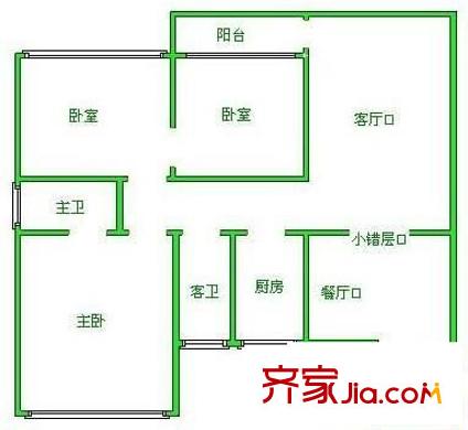宏泰世家 3室 戶型圖