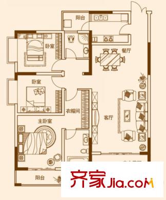星河國(guó)際一期1號(hào)樓三室兩廳142平方米 3室2廳1衛(wèi)1廚