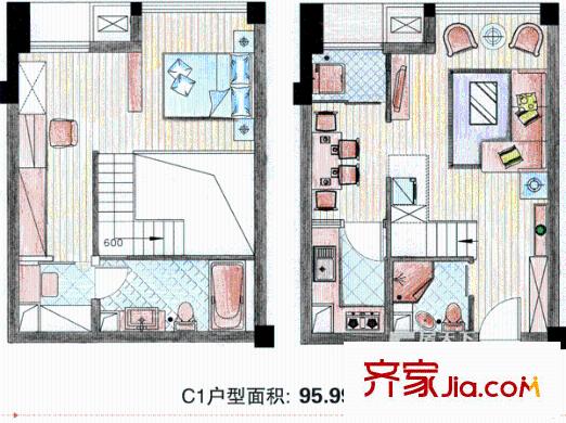 溫州公寓 戶型圖 1
