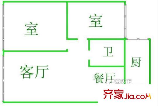 三橋后壩戶型圖402095176400 2室2廳1衛(wèi)1廚
