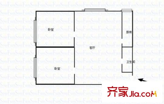 寶安花園 2室 戶型圖