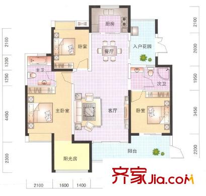 城中村改造項(xiàng)目小區(qū)戶型圖403481223900 3室2廳1衛(wèi)1廚