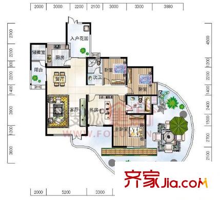 城中村改造項(xiàng)目小區(qū)戶型圖402019427500 3室2廳1衛(wèi)1廚