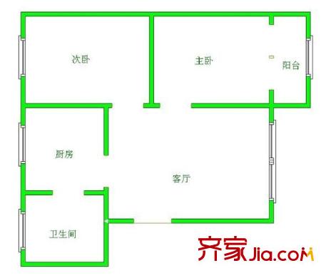 黔江廠宿舍 2室 戶型圖
