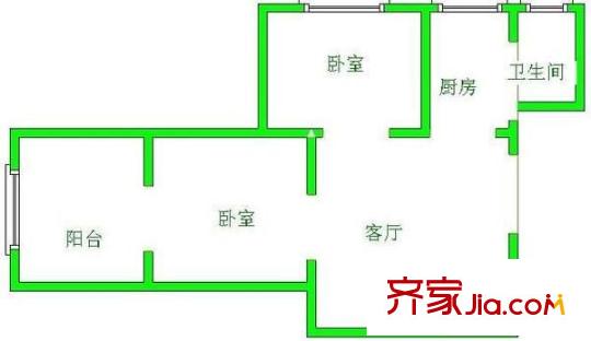 黔江廠宿舍 2室 戶型圖