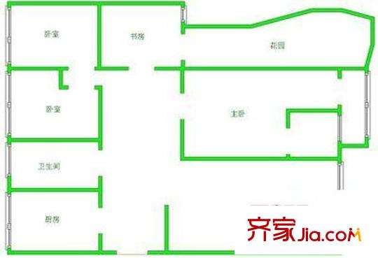 蟠桃宮3號商住樓 5室 戶型圖
