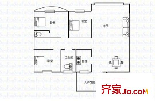 碧云山居 3室 戶型圖