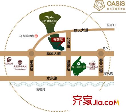 保利紫薇郡區(qū)位示意圖