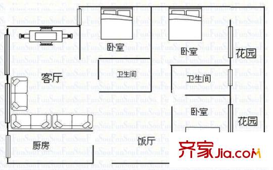 宏福社區(qū) 3室 戶型圖
