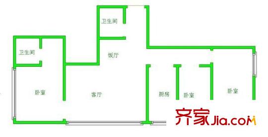龍泉大廈 3室 戶型圖