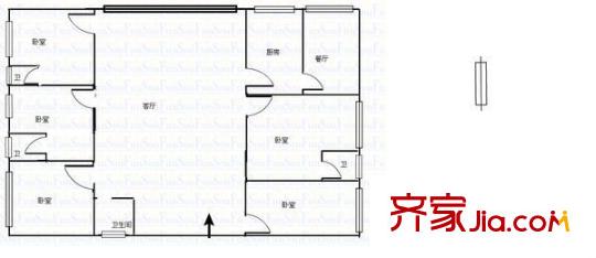 龍泉大廈 5室 戶型圖