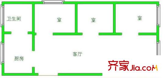 聚林苑 3室 戶(hù)型圖