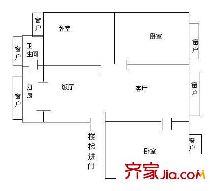 安居5號(hào) 3室 戶型圖