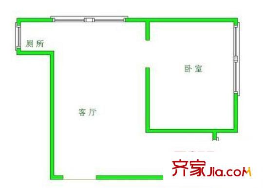 永樂新苑 1室 戶型圖