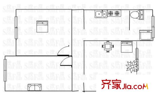 桃園小區(qū) 2室 戶型圖