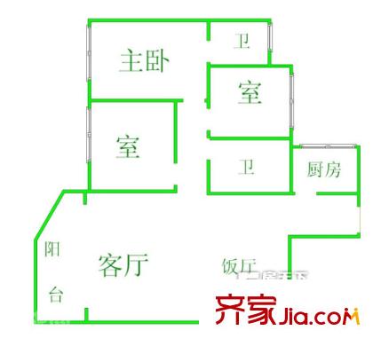 三橋后壩戶型圖449bfc141a7233494c5ad0932a83_500x500 3室2廳2衛(wèi)1廚