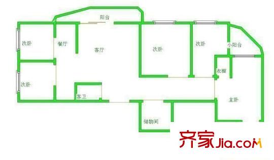 三橋后壩戶型圖409559520600 4室2廳1衛(wèi)1廚