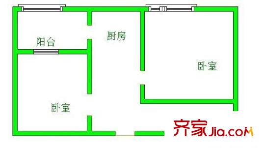 黔江廠宿舍 2室 戶型圖