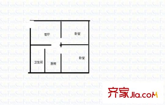 黔江廠宿舍 2室 戶型圖