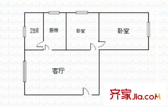 天緯南岳苑 2室 戶型圖