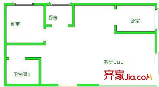 久聯(lián)華廈 2室 戶型圖