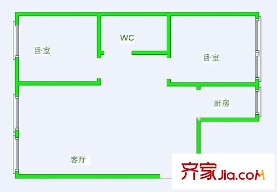 康瑞苑 2室 戶型圖