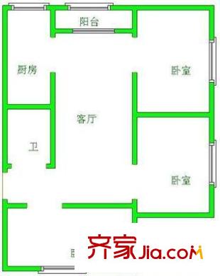 蟠桃宮3號商住樓 3室 戶型圖