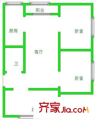 蟠桃宮3號商住樓 3室 戶型圖