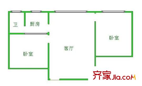 半邊街電信小區(qū) 2室 戶型圖