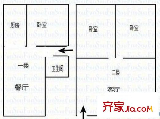 半邊街電信小區(qū) 3室 戶型圖