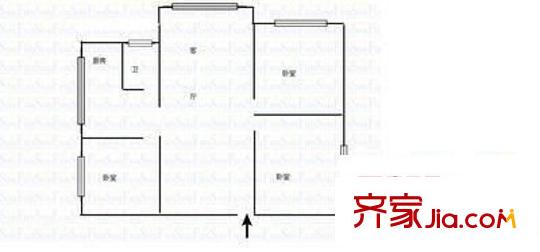 半邊街電信小區(qū) 3室 戶型圖