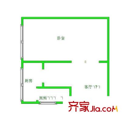 半邊街電信小區(qū) 1室 戶型圖