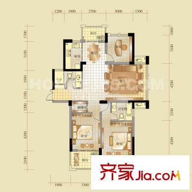 郵政小區(qū)戶型圖11312517918993 3室2廳1衛(wèi)1廚