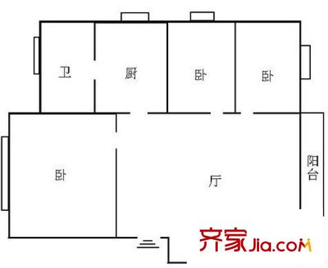 銀盤鑫苑 3室 戶型圖