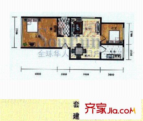 銀盤鑫苑戶型圖2室1廳1衛(wèi)1廚