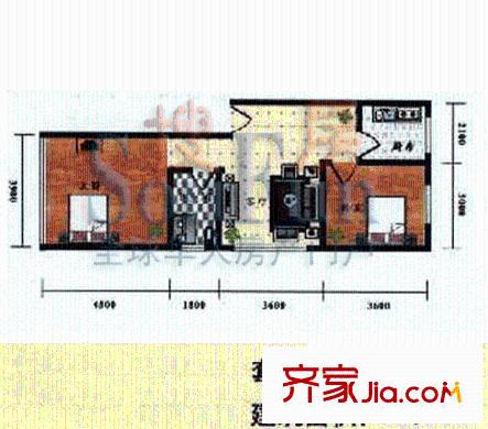 銀盤鑫苑戶型圖2室1廳1衛(wèi)1廚