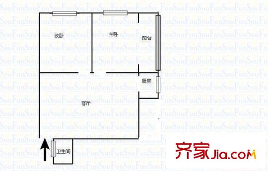 紅邊門西部浴海樓上小區(qū) 戶型圖 1