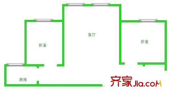 十二中教師宿舍 2室 戶型圖