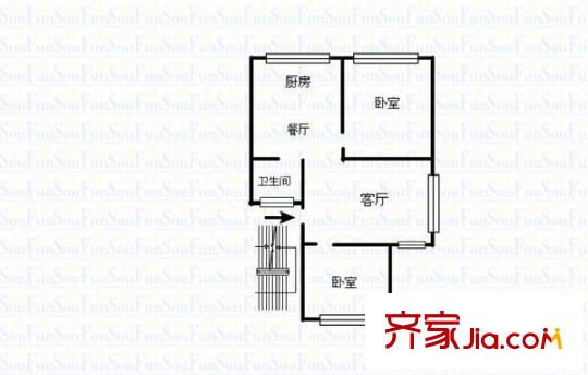 安懷小區(qū) 2室 戶型圖