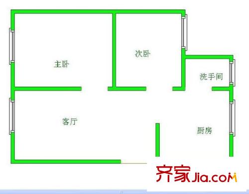 安居5號(hào) 2室 戶型圖