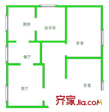 安居5號(hào) 2室 戶型圖